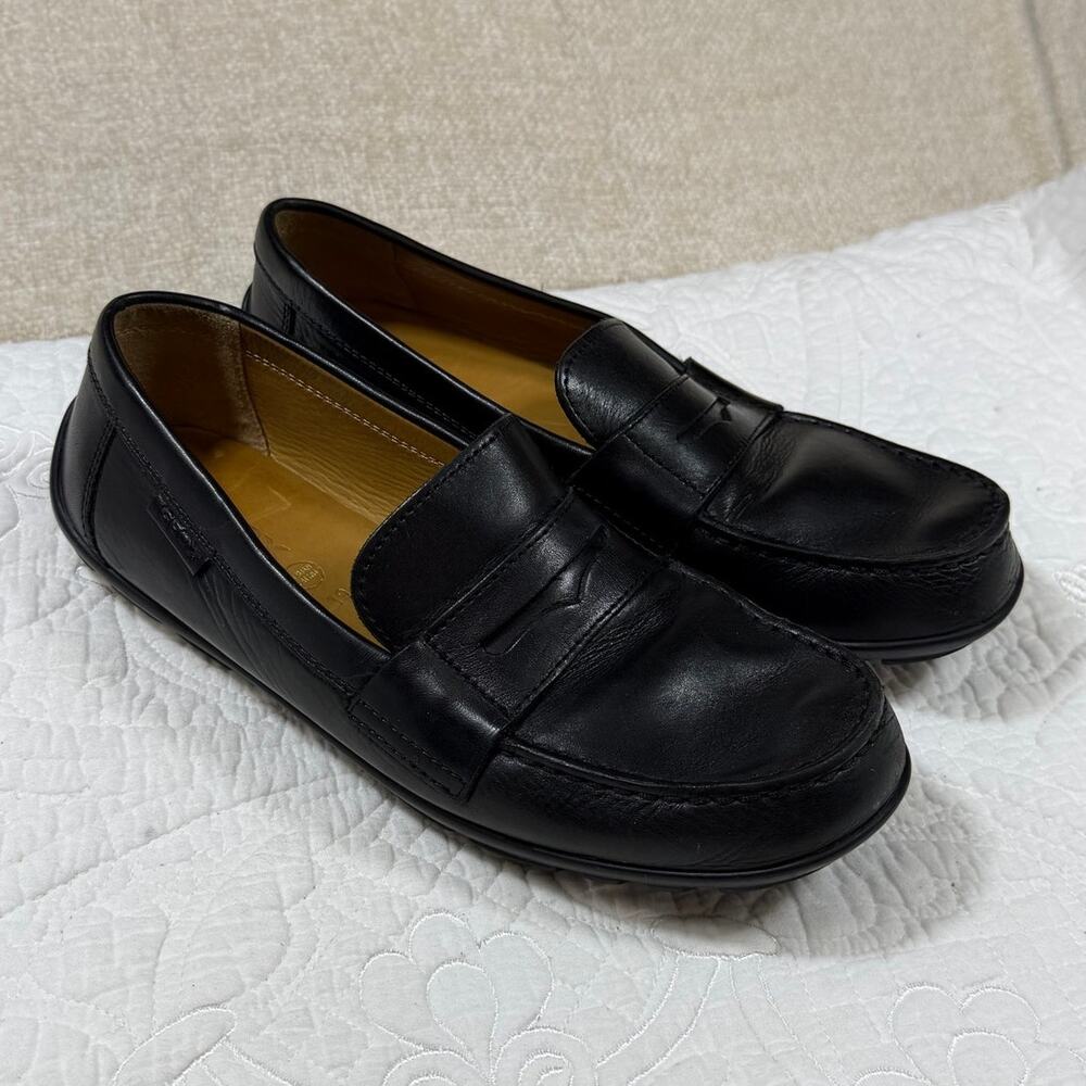 Geox Women's 9 Black Respira Leather Loafer Slip On Breathable Comfort Shoes